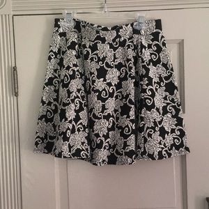 black and white floral skirt